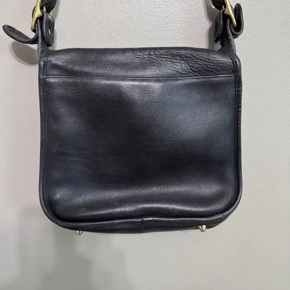 Coach 9525 Vintage Old Stewardess Black Leather Shoulder Bag - Picture 3 of 11